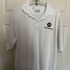 University of South Carolina White Under Armor Polo